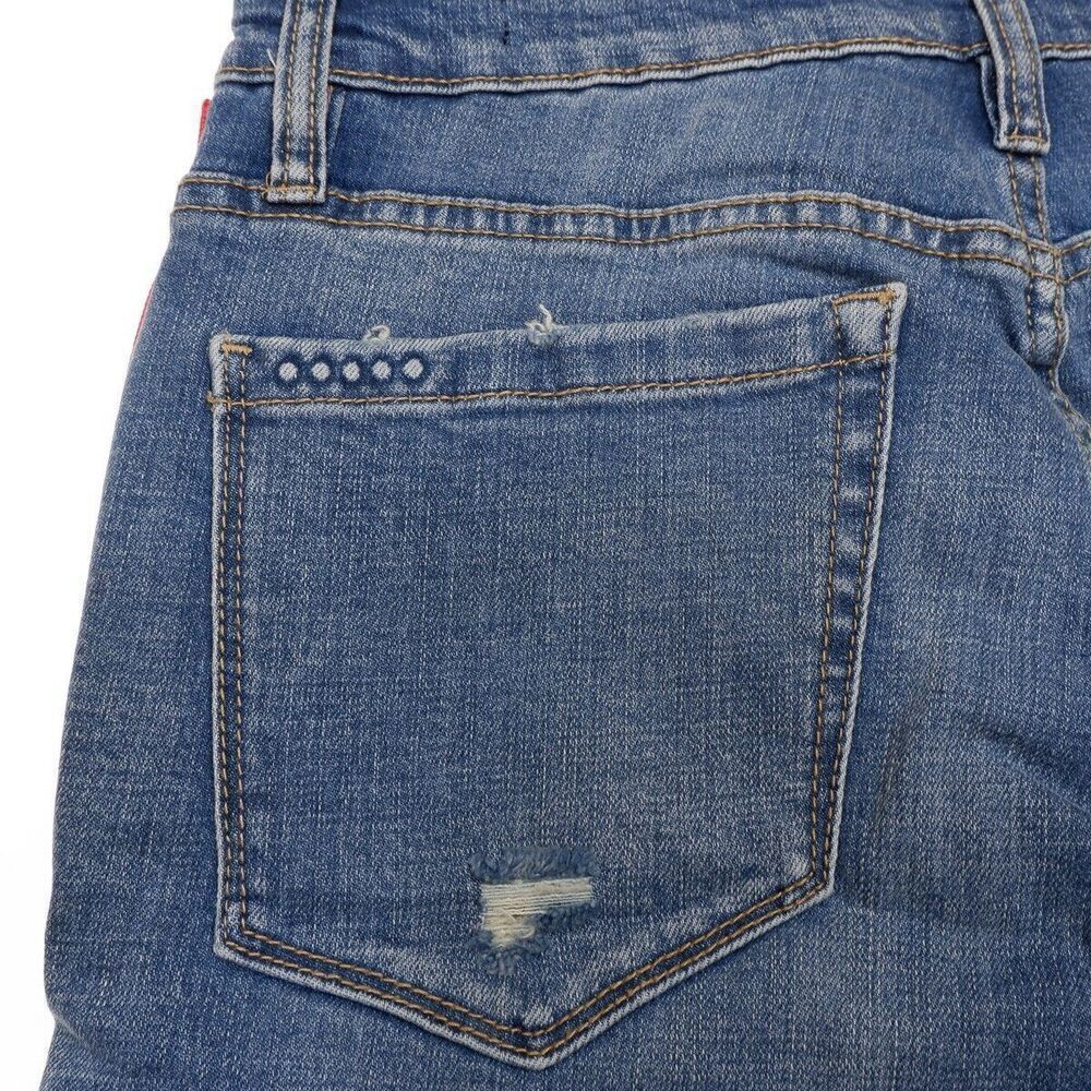 Blanknyc Rivington Jeans Size 25 Womens High Rise Slim Leg Distress Blue 27x27.5 - Picture 10 of 11
